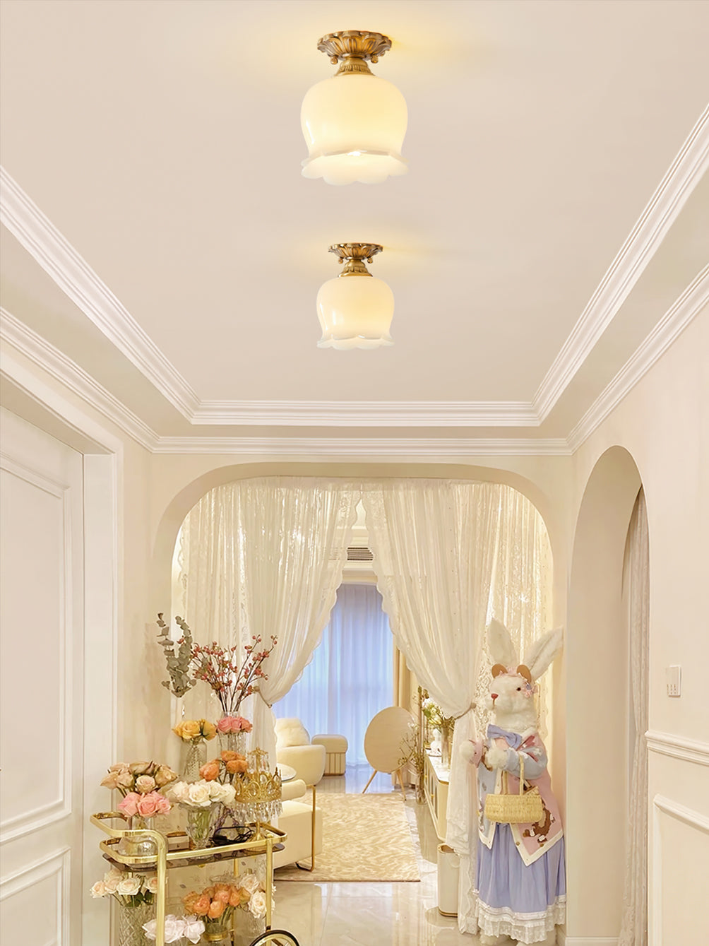 Éclairage de Plafond en Résine - Ambiance Chaleureuse et Élégante
