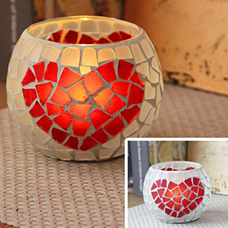 Porte-tealight en Verre Fait Main - Design Mosaïque Éclatant et Unique