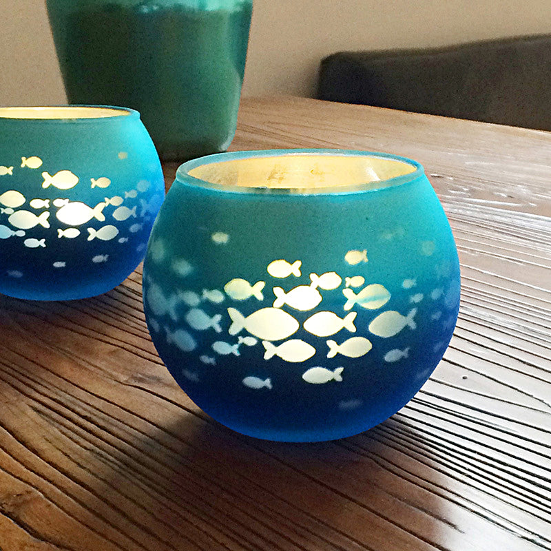 Porte-tealight en Verre Fait Main - Design Mosaïque Éclatant et Unique