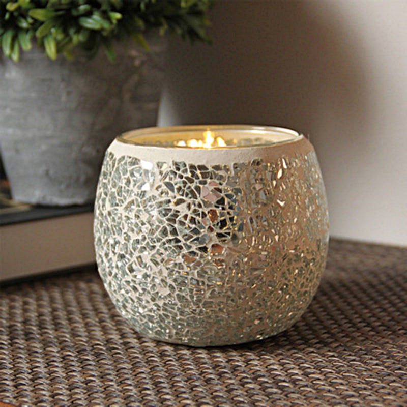 Porte-tealight en Verre Fait Main - Design Mosaïque Éclatant et Unique