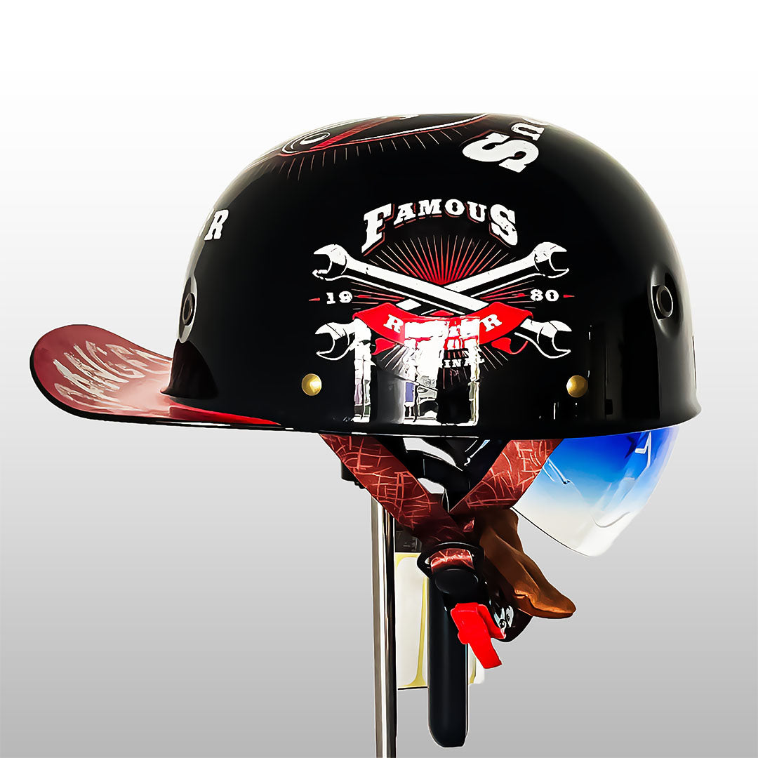 Casque de Moto Baseball Certifié - Style Élégant et Sécurité Optimale