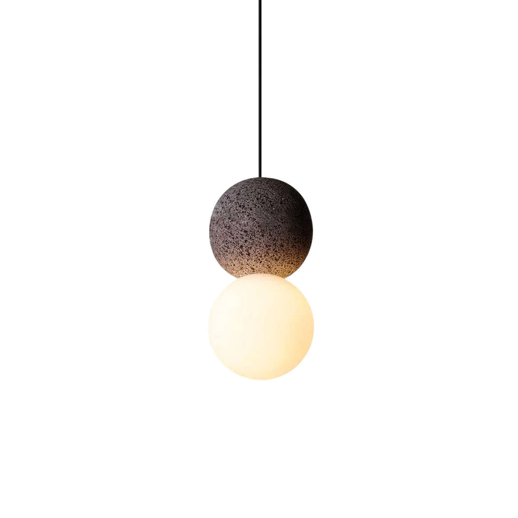 Suspension en Verre Obsidienne - Élégance Sculpturale et Ambiance Chaleureuse