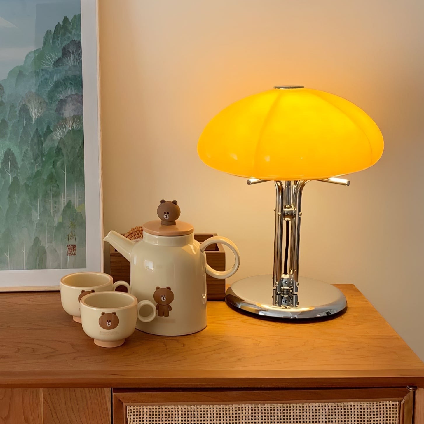 Lampe de Table Bauhaus - Éclairage Ambre et Design Élégant