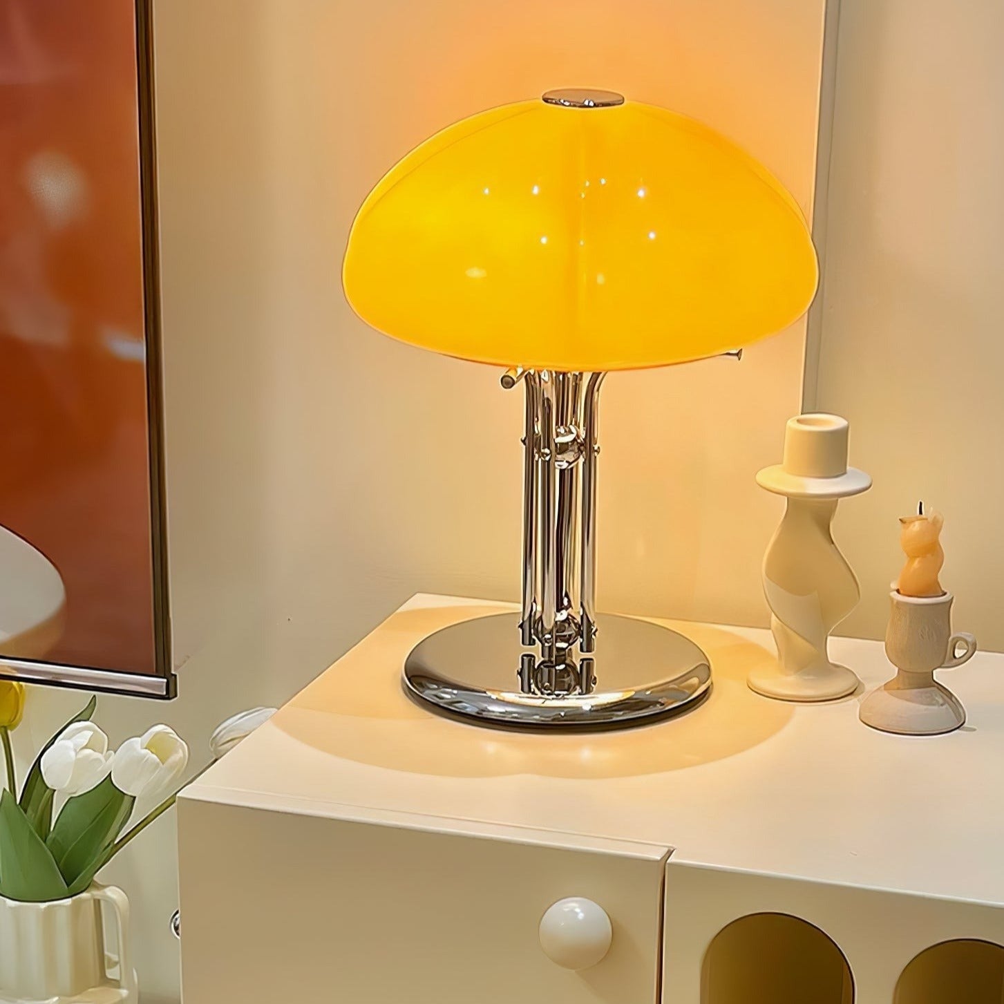 Lampe de Table Bauhaus - Éclairage Ambre et Design Élégant