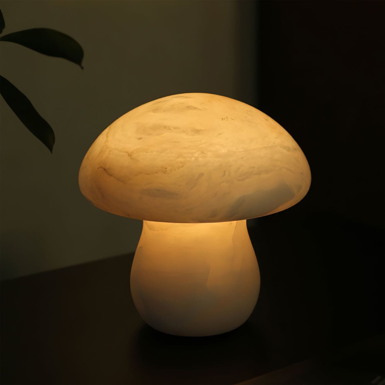 Lampe en Alabastre Champignon - Ambiance Chaleureuse et Élégante