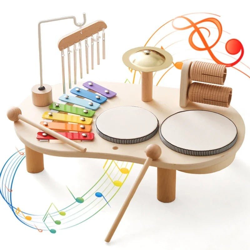 Jouets Musicaux en Bois pour Bébés - Xylophone Coloré et Instruments Éducatifs