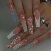 Ongles Press-On Roses Premium - Application Rapide et Élégante