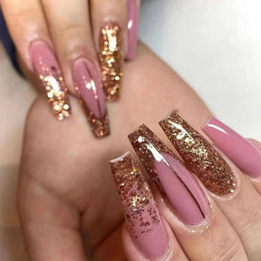 Ongles Press-On Roses Premium - Application Rapide et Élégante