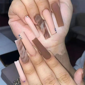 Ongles Press-On Roses Premium - Application Rapide et Élégante