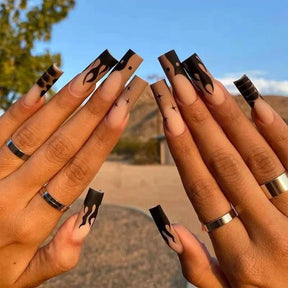 Ongles Press-On Roses Premium - Application Rapide et Élégante