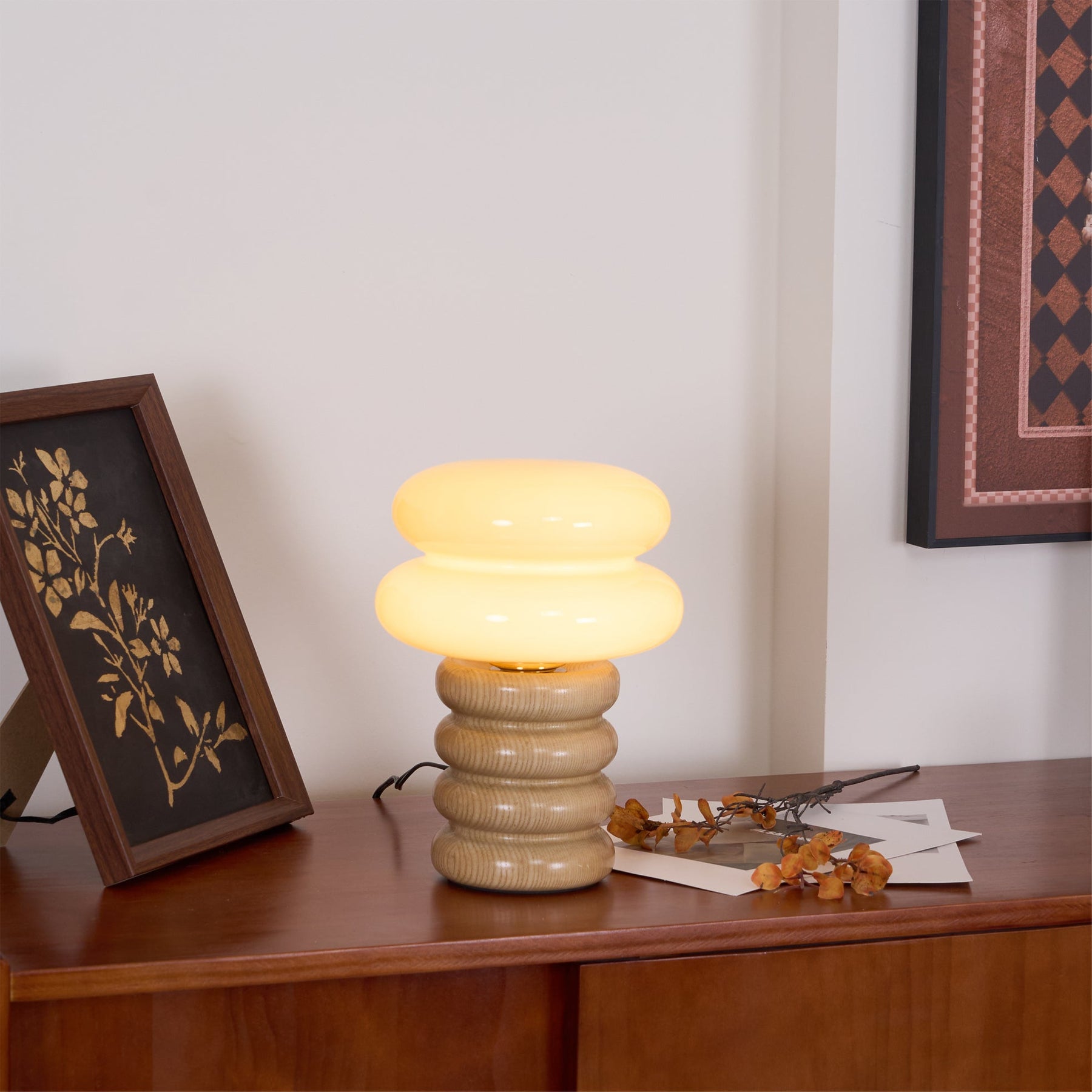 Lampe de Bureau Élégante en Bois - Design Raffiné pour Intérieurs Modernes