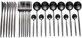Couverts en Acier Inoxydable Noir - Ensemble Élégant pour Dîner Sophistiqué