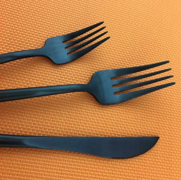 Couverts en Acier Inoxydable Noir - Ensemble Élégant pour Dîner Sophistiqué