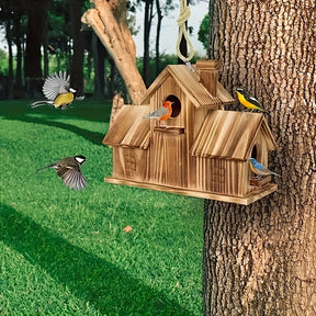 Mangeoire à Oiseaux en Bois Rustique - Attire Divers Oiseaux avec Style