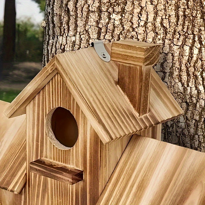 Mangeoire à Oiseaux en Bois Rustique - Attire Divers Oiseaux avec Style