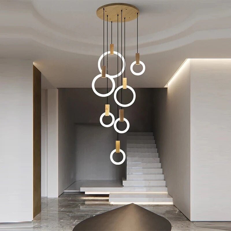 Lustre en Bois Moderne - Éclairage Personnalisable et Écologique