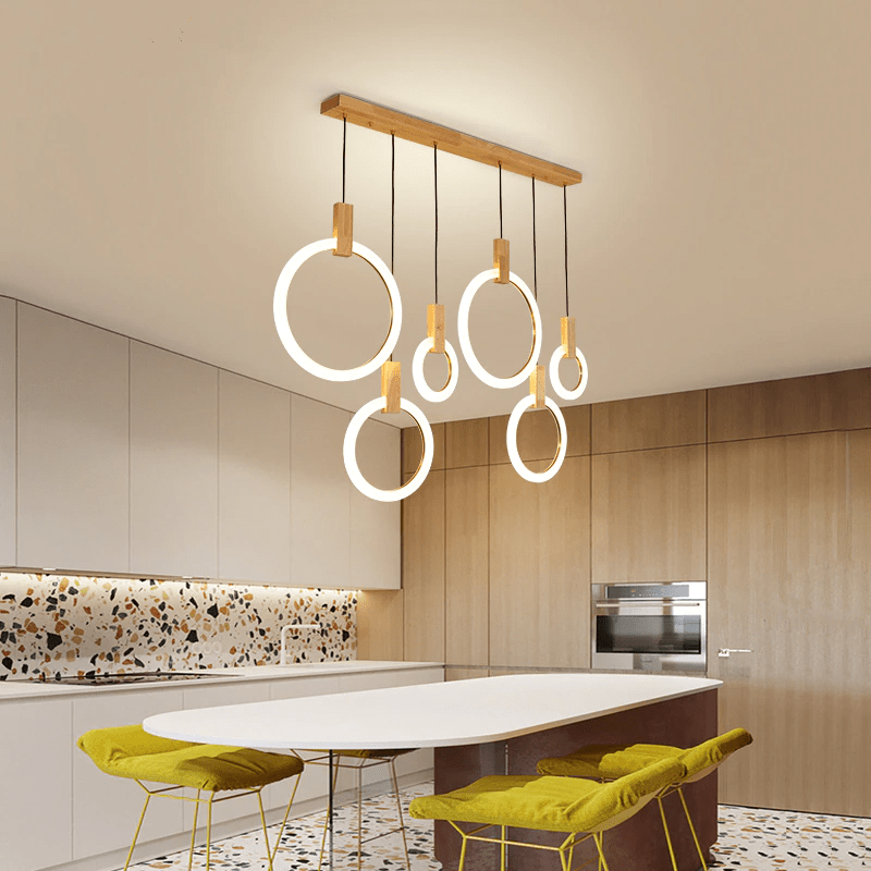 Lustre en Bois Moderne - Éclairage Personnalisable et Écologique