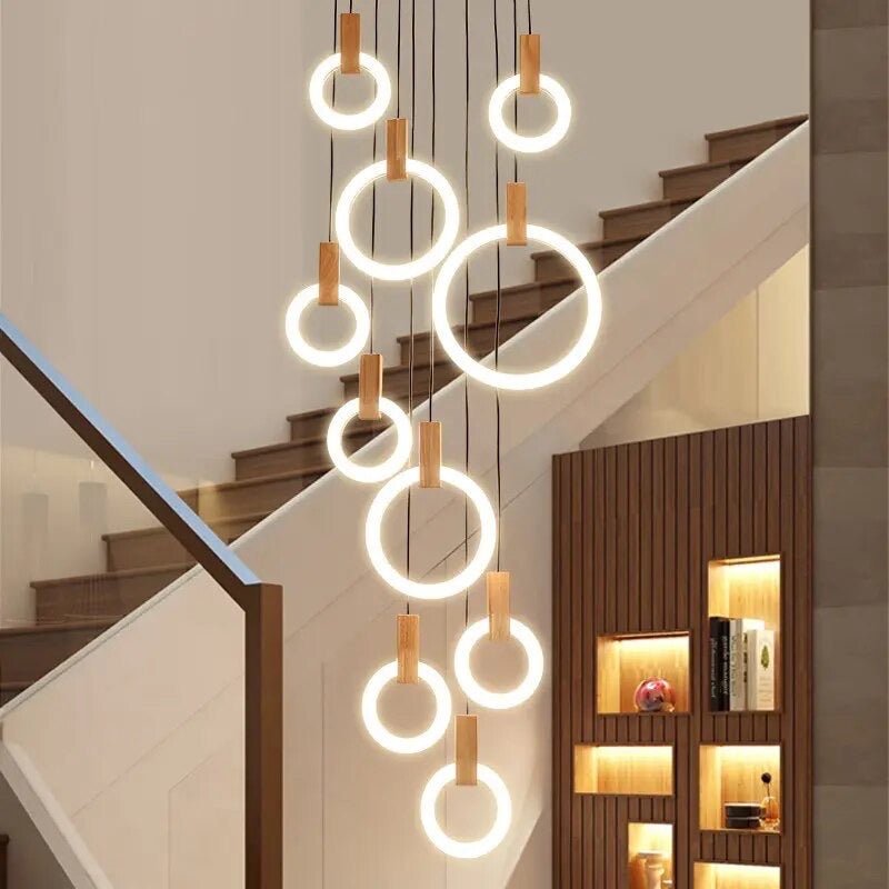 Lustre en Bois Moderne - Éclairage Personnalisable et Écologique