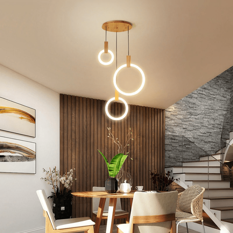 Lustre en Bois Moderne - Éclairage Personnalisable et Écologique