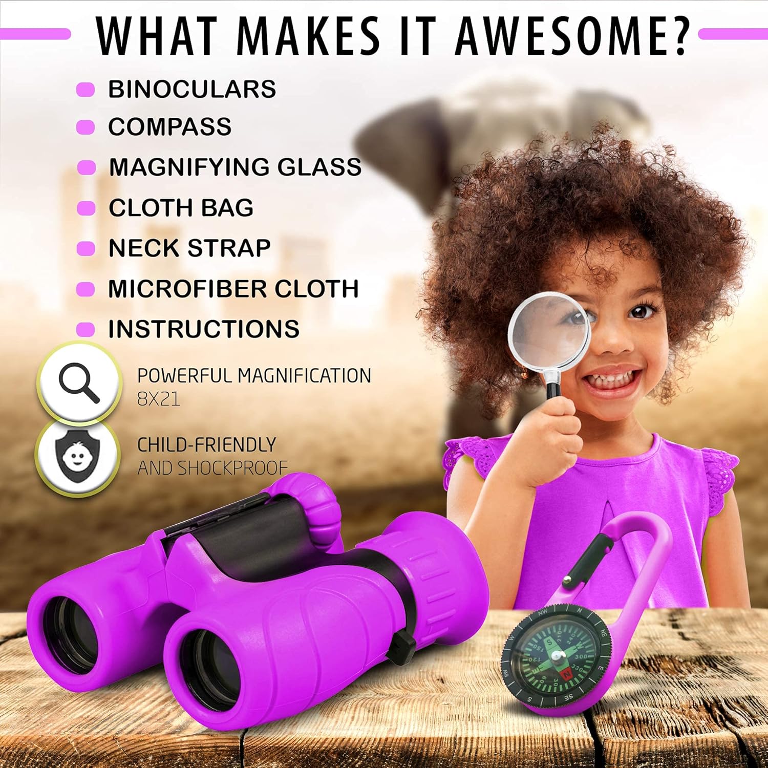Jumelles pour Enfants Compactes - Observation Claire et Aventures en Plein Air