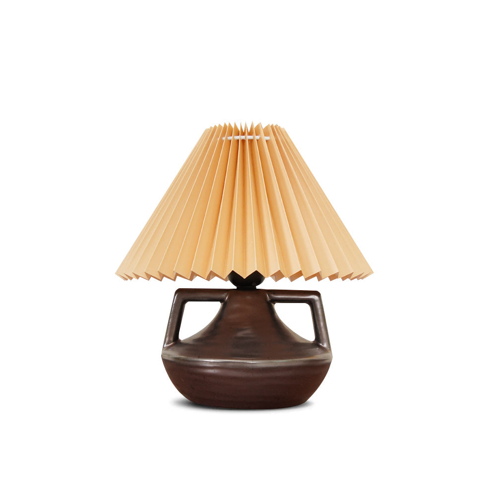 Lampe de Table Élégante avec Abat-jour Plissé - Ambiance Chaleureuse et Cosy