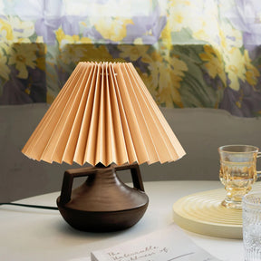 Lampe de Table Élégante avec Abat-jour Plissé - Ambiance Chaleureuse et Cosy