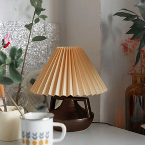 Lampe de Table Élégante avec Abat-jour Plissé - Ambiance Chaleureuse et Cosy