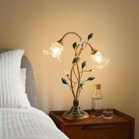 Lampe de Table Florale - Élégance Vintage et Charme Français