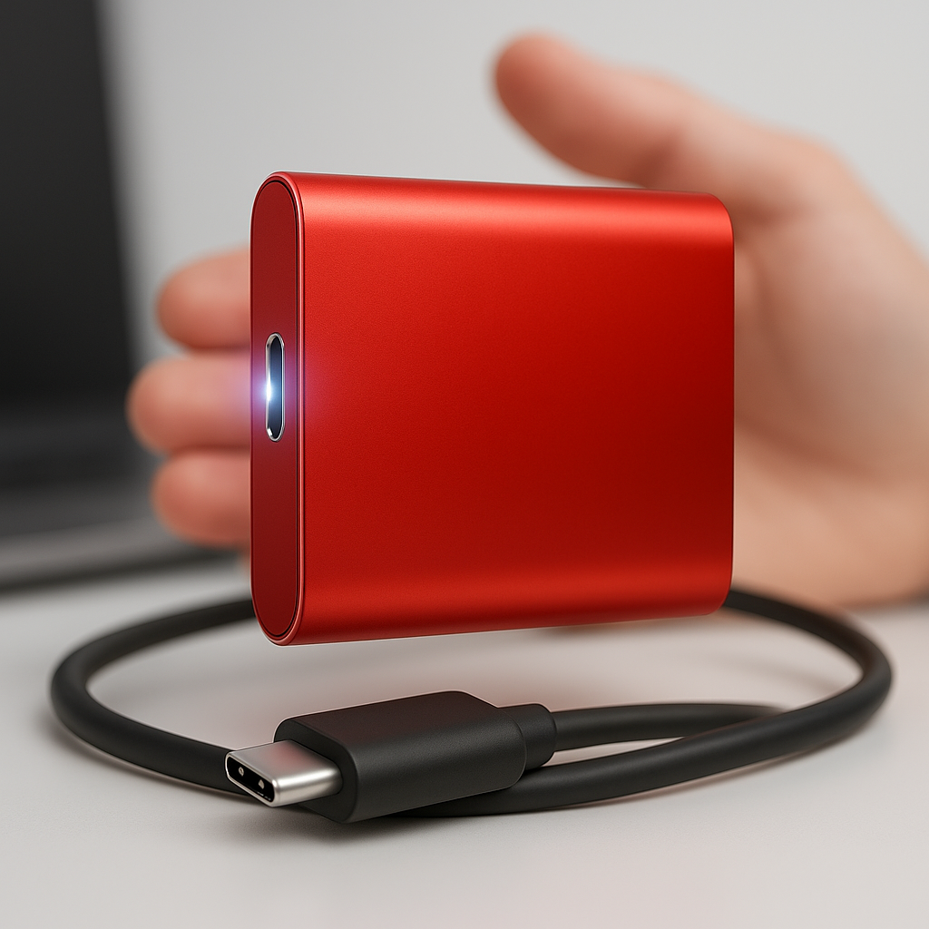 SSD Externe Portable Haute Vitesse - Stockage Sécurisé et Compact