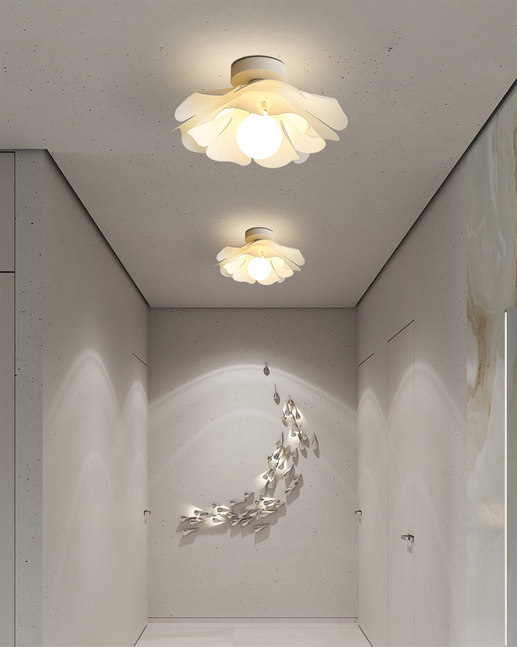 Lampe de Plafond Florale - Éclairage Chaud et Ambiance Romantique