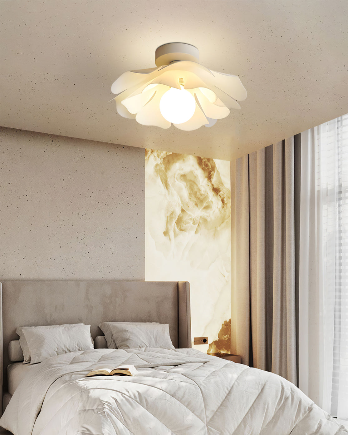Lampe de Plafond Florale - Éclairage Chaud et Ambiance Romantique