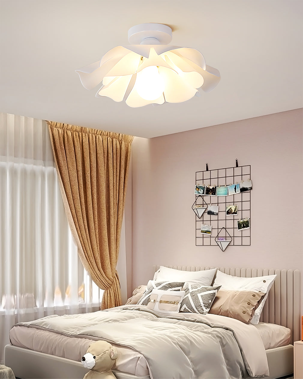 Lampe de Plafond Florale - Éclairage Chaud et Ambiance Romantique