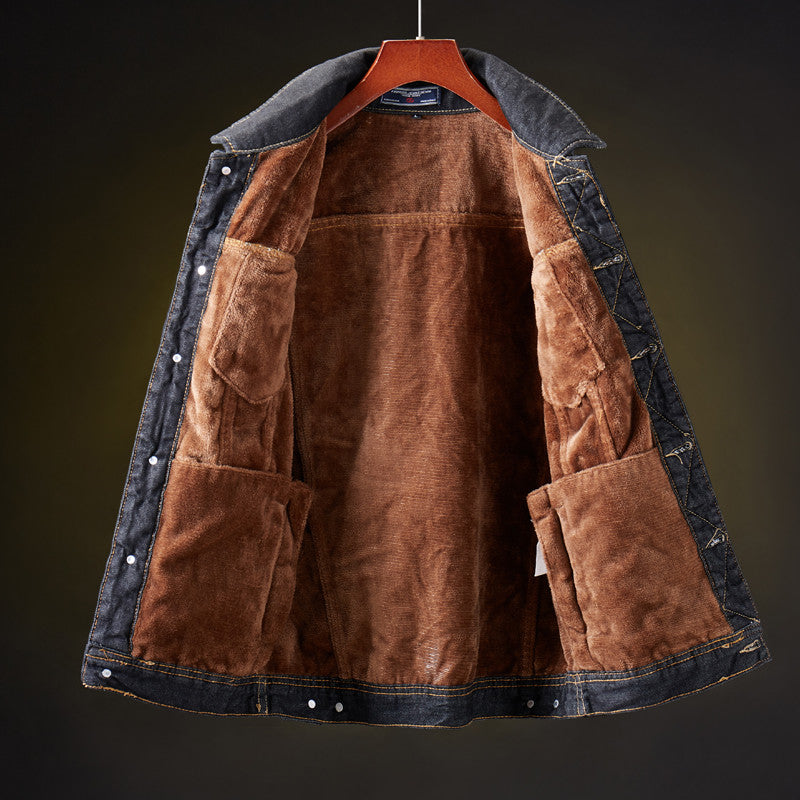 Veste en Jean Doublée Sherpa pour Hommes - Style Tendance et Confort en Hiver