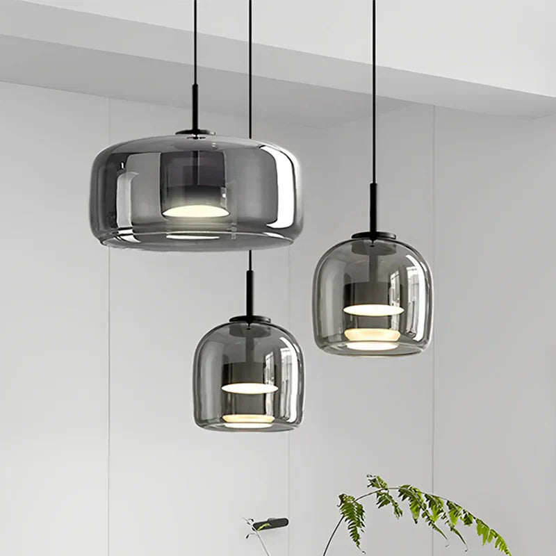 Lampe de Plafond en Verre Transparent - Design Élégant pour Illumination Ambiante