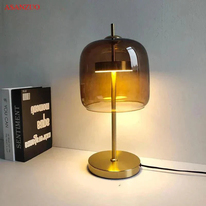 Lampe en Verre Gris Fumé - Éclairage LED Économique et Élégant