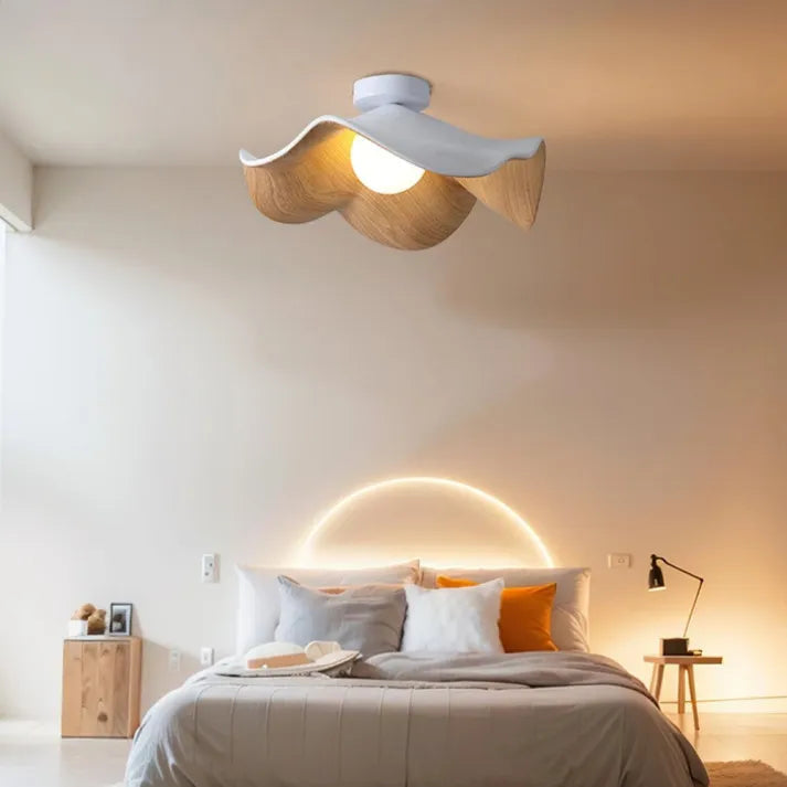 Lustre en Bois Scandinave - Éclairage Sculptural et Apaisant