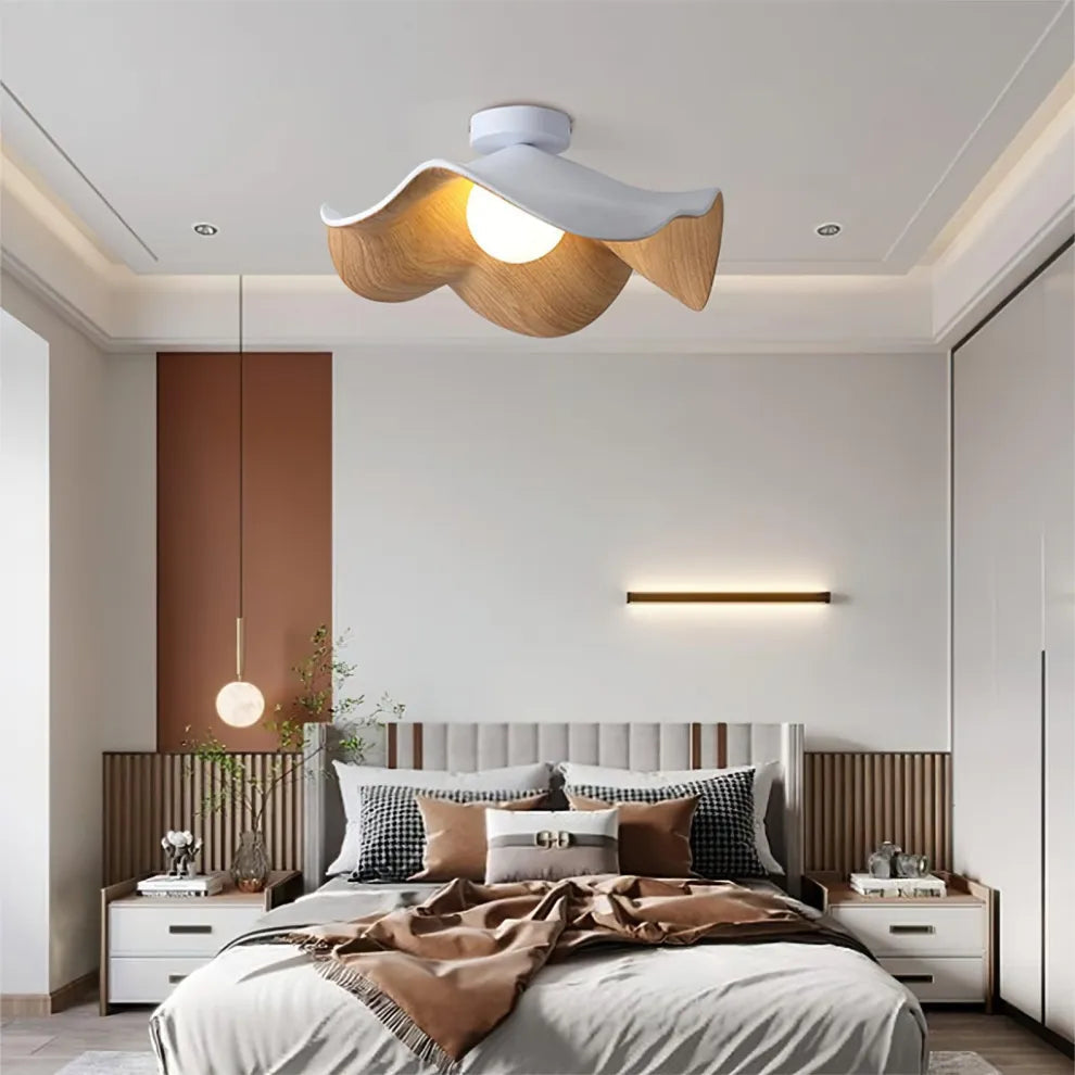 Lustre en Bois Scandinave - Éclairage Sculptural et Apaisant