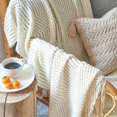 Couverture Tricotée Douillette pour Canapé - Style Scandinave et Confort Optimal