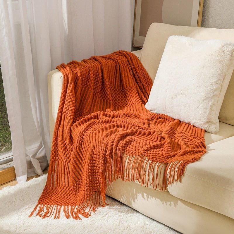 Couverture Tricotée Douillette pour Canapé - Style Scandinave et Confort Optimal
