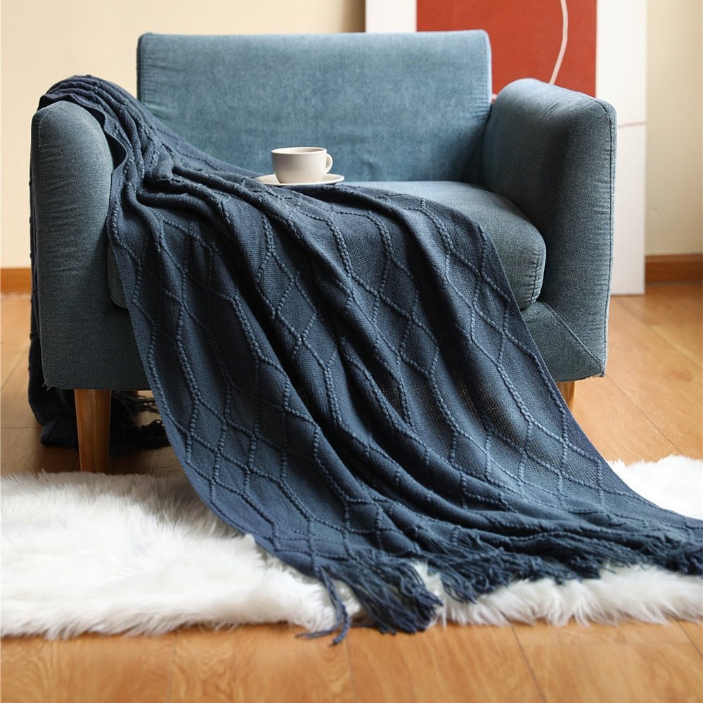Couverture Tricotée Douillette pour Canapé - Style Scandinave et Confort Optimal