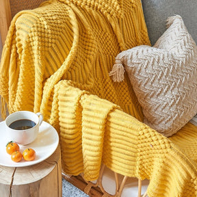 Couverture Tricotée Douillette pour Canapé - Style Scandinave et Confort Optimal