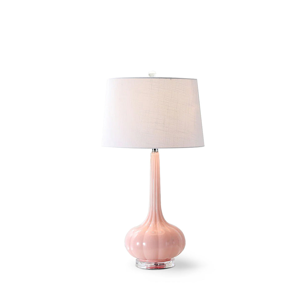 Lampe de Table en Céramique Épurée - Design Élégant avec Abat-jour Blanc