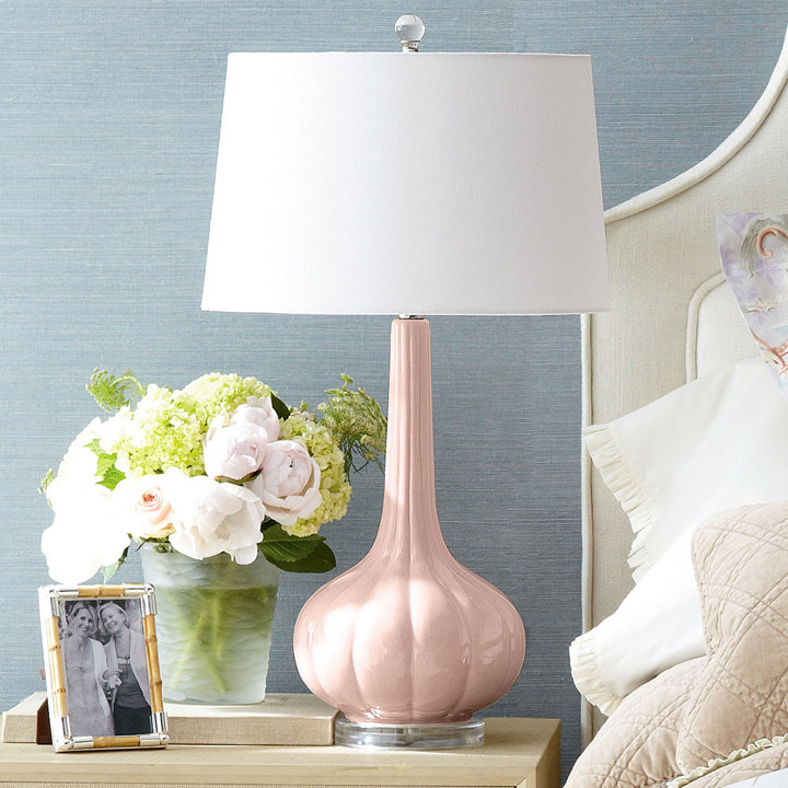 Lampe de Table en Céramique Épurée - Design Élégant avec Abat-jour Blanc