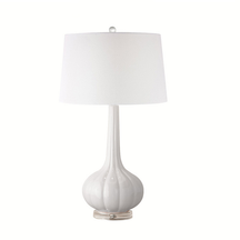 Lampe de Table en Céramique Épurée - Design Élégant avec Abat-jour Blanc