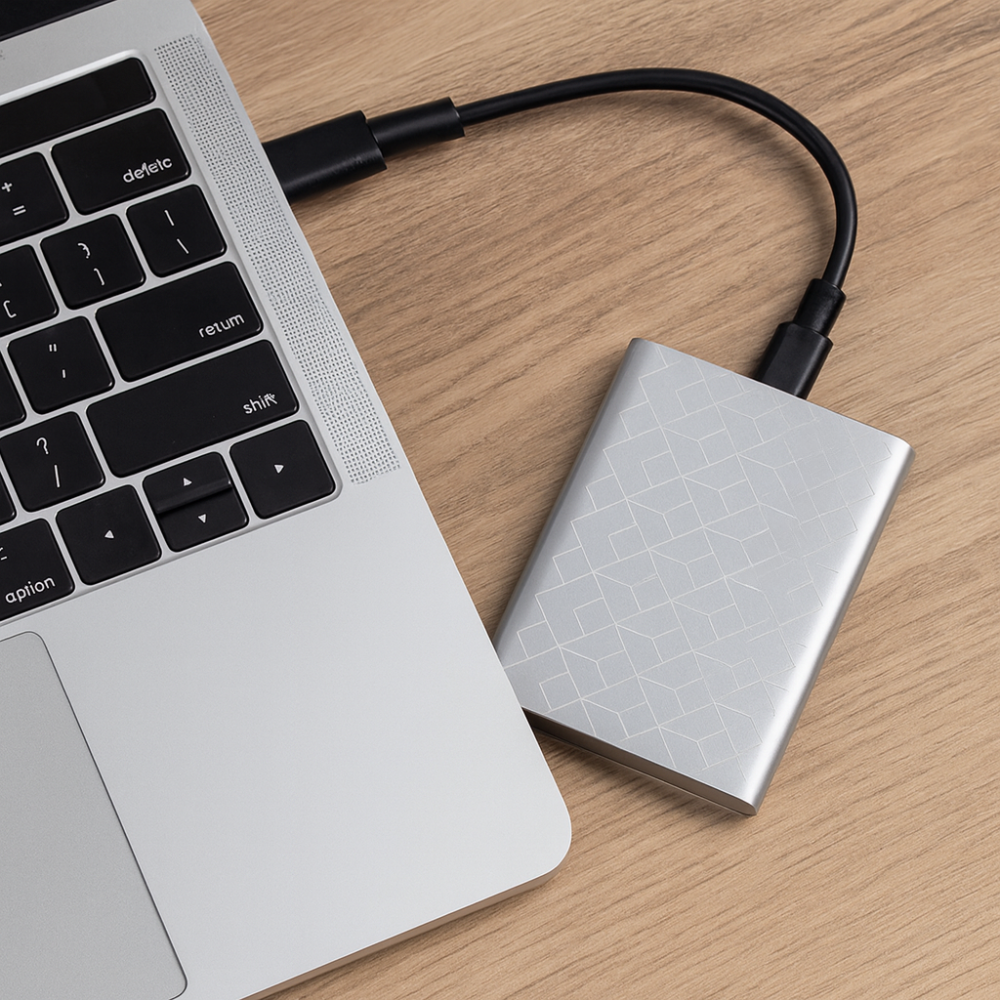 SSD Portable Rapide pour Transfert de Données - Design Compact et Résistant