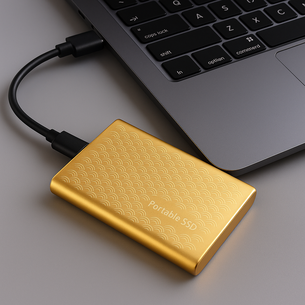 SSD Portable Rapide pour Transfert de Données - Design Compact et Résistant