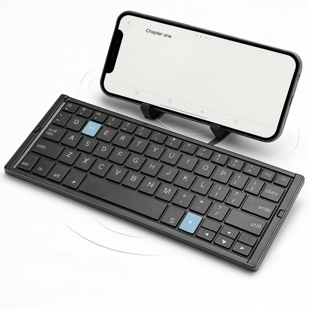 Clavier Bluetooth Pliable pour Tablette - Support Magnétique et Design Portable