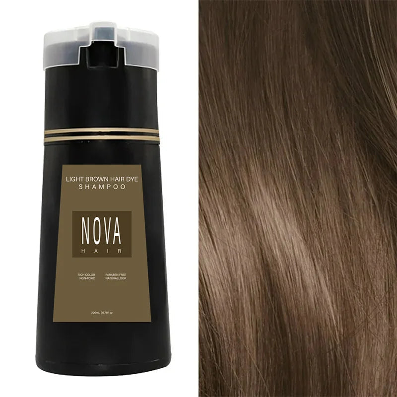 Shampooing Colorant Instantané pour Cheveux - Rafraîchit Couleur et Cache Racines Grises