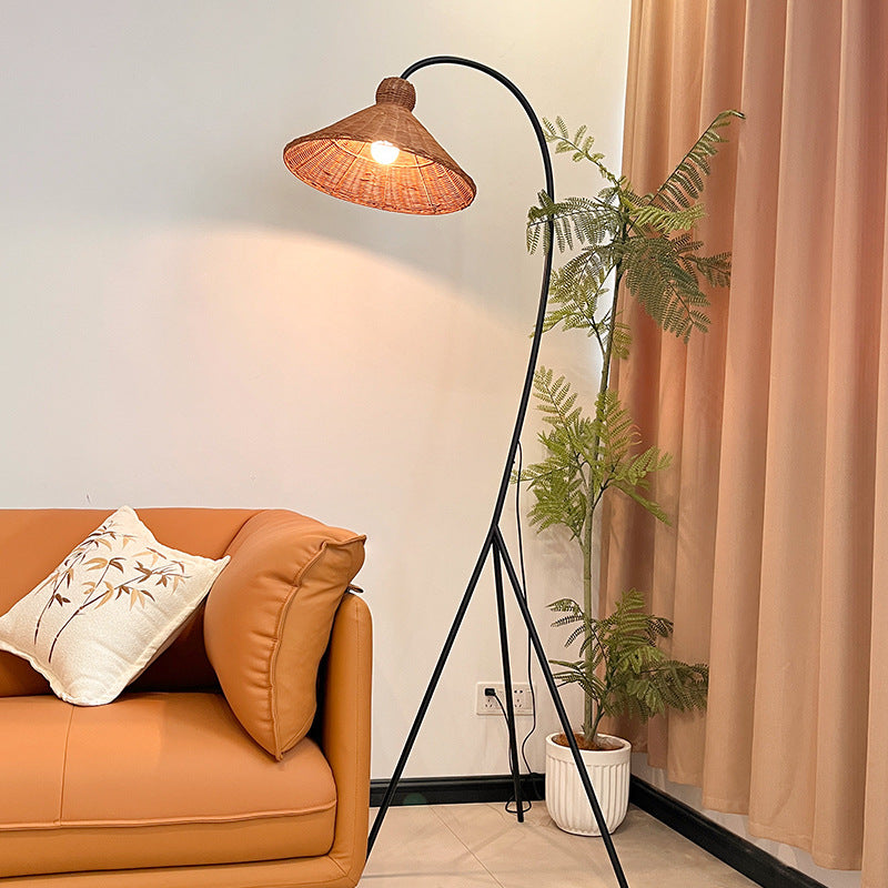 Lampe sur Pied en Bambou - Éclairage Élégant et Contemporain