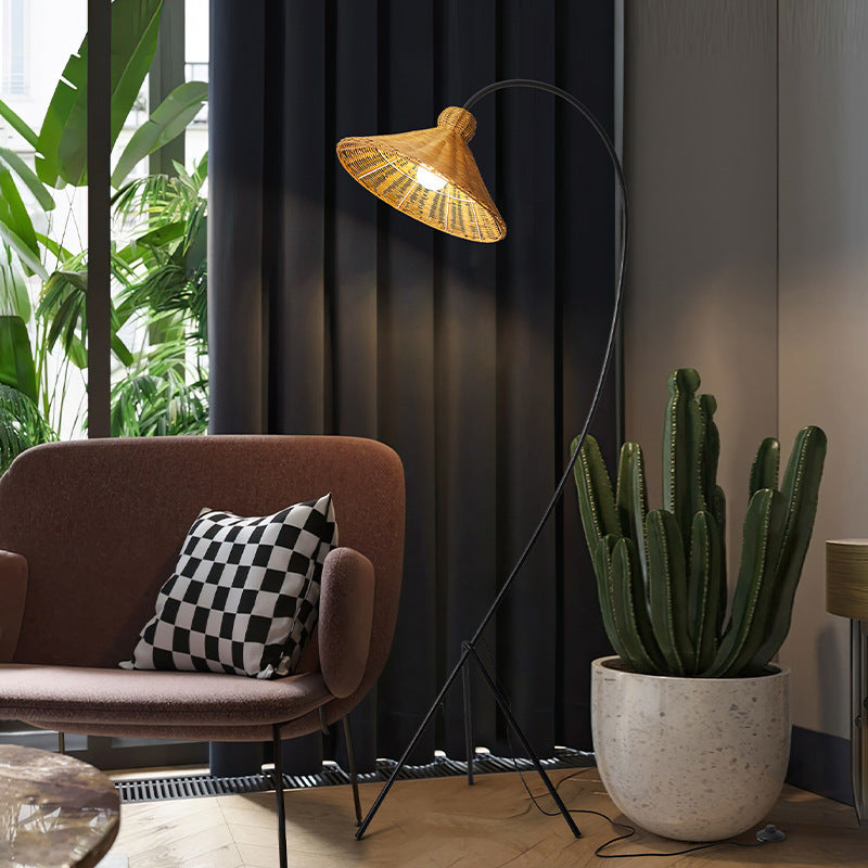 Lampe sur Pied en Bambou - Éclairage Élégant et Contemporain